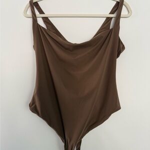 SKIMS Square Neck Fits Every Body Bodysuit in Sienna Mocha Size 3XL NWOT